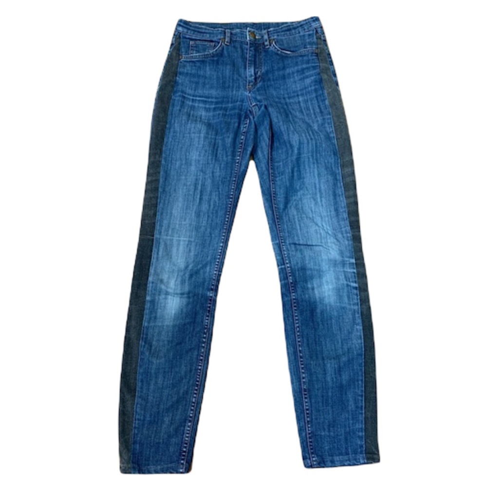 COS Skinny Fit Mid Rise Black Side Strip Jeans